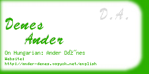 denes ander business card